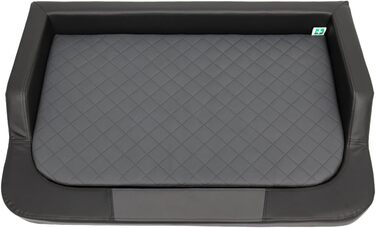 Ортопедичний лежак для собак MEDICO Lux ÖKOLEINEN - 75x50x15 см, чорний з сірим. Лежак для собак різних порід, водонепроникний, ергономічний.