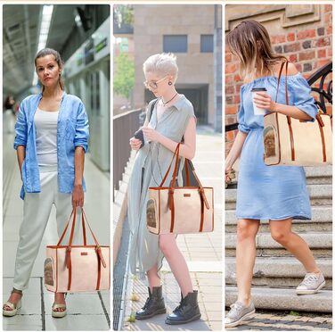 Сумка-переноска для собак Lasaviin: стильна, з натуральної шкіри, для маленьких собак, котів, цуценят, дозволена авіаперевезеннями