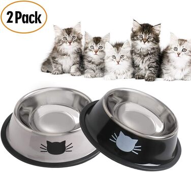 Набір мисок для котячого корму та води JochA: нержавіюча сталь, протиковзкий, легко миється, для котів та маленьких собак