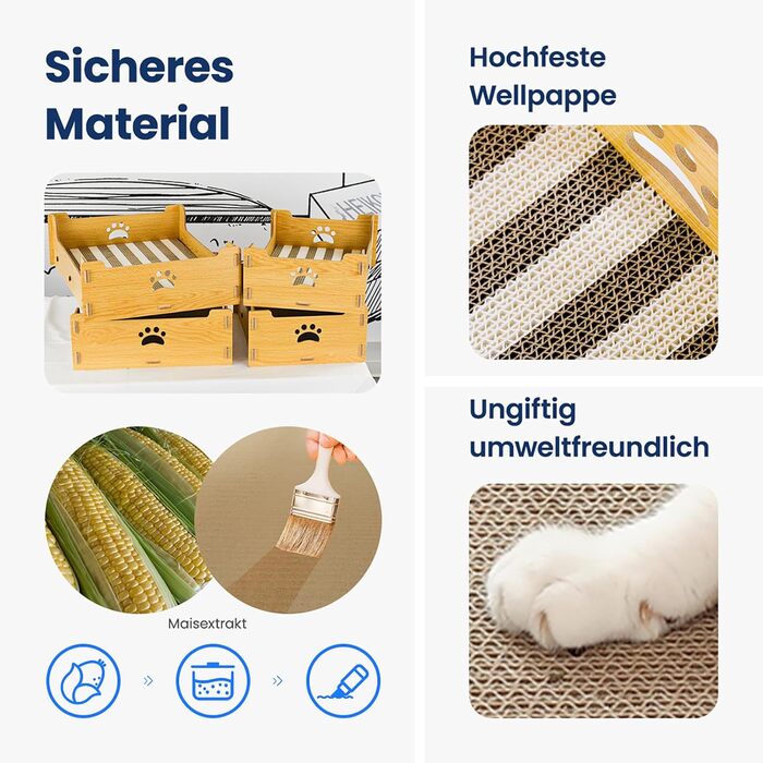 Килимок-крісло для котів з гофрокартону, великий розмір XXL, жовто-білі смуги, 38,5x30x15,5 см