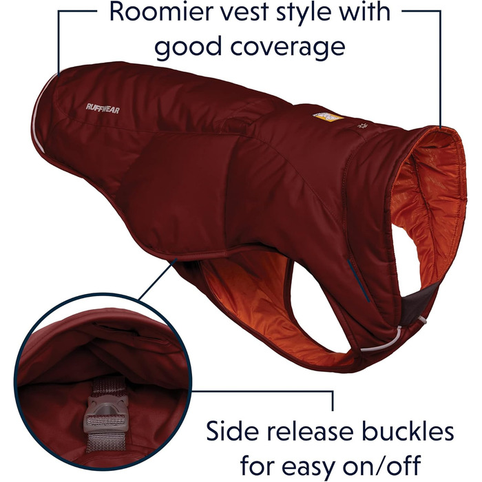 RUFFWEAR Quinzee Jacket - тепла куртка для собак, Fired Brick, XX-Small