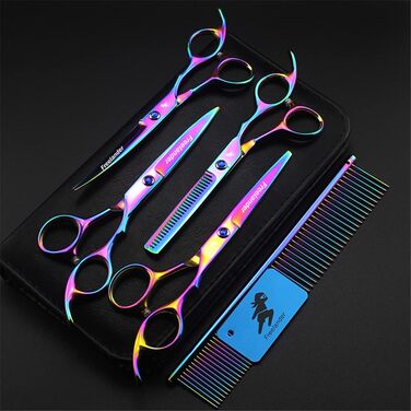 Набір професійних ножиць для грумінгу собак, 6 дюймів, нержавіюча сталь, для довгої та короткої шерсті