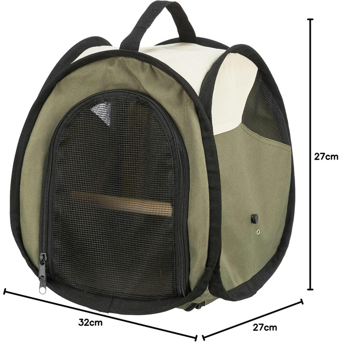 Транспортна сумка для птахів Trixie, 27x32x27 см, бежево-оливковий