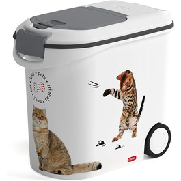 Контейнер для корму Curver 12 кг / 35 л, білий/сірий, для котів, Love Pets, пластиковий, 49,3 x 27,8 x 42,5 см