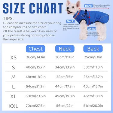 Тепла зимова куртка для собак з повним об'ємом, водонепроникна жилетка з нагрудником, підходить для цуценят, синього кольору