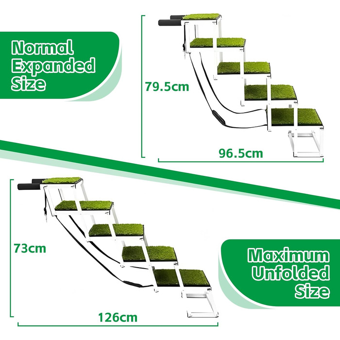 Східці для собак Hunderampe, легкі алюмінієві сходи для великих собак, з антиковзким покриттям, підходять для SUV, Jeep та вантажівок, до 70 кг