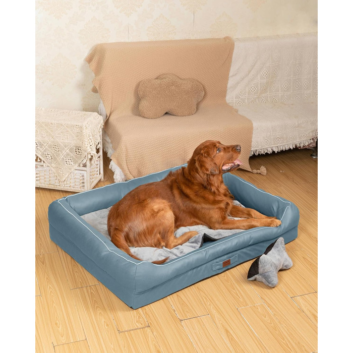 Райкоу - ліжко для собак з знімним подушкою, м'яке та миється - місце для сну, подушка для собак, собаче ліжко, килимок для собак - високоякісне ліжко для тварин для вашого вірного друга. (Блакитний, 100 * 80 * 9 см) 100*80*9 см Блакитний
