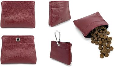 Сумка для ласощів для собак Swaggly – чорна з червоною/каштановою внутрішньою стороною, з магнітною застібкою