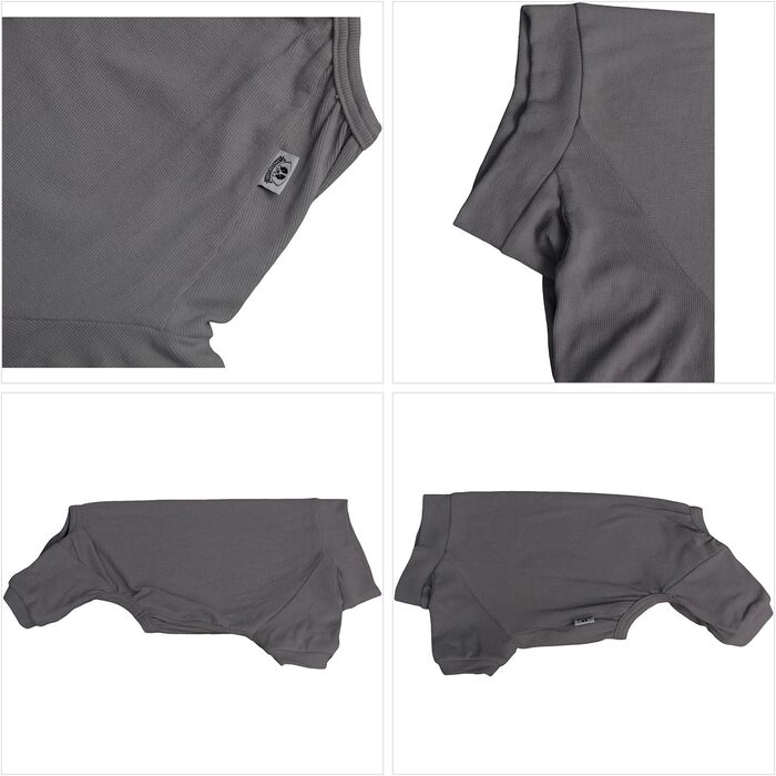 Піжама для собак Lovelonglong з бавовни, теплий халат-боді для собак великих, середніх та маленьких порід, розмір L, темно-сірий