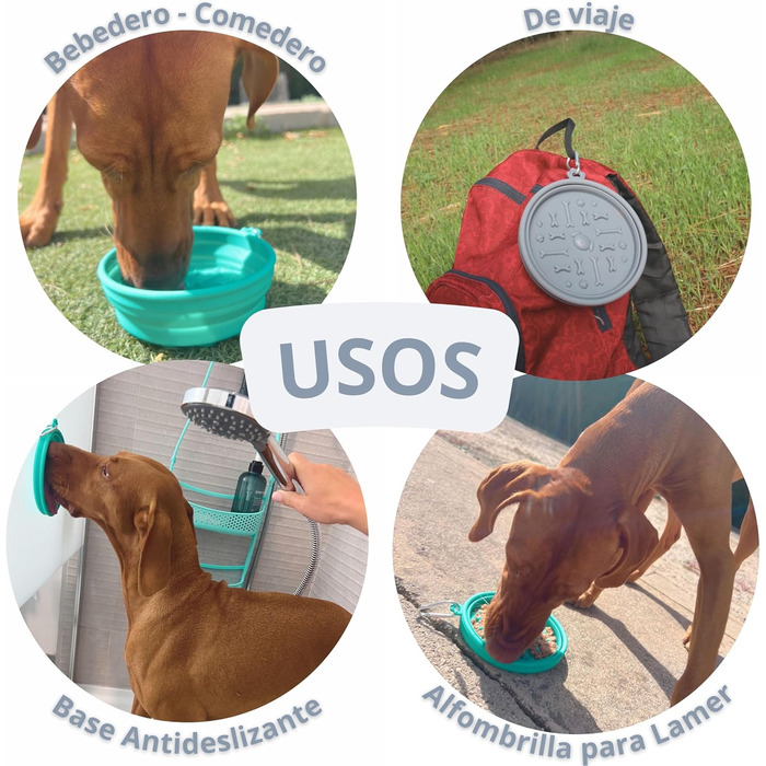 KPET LamiBowl: Складаний дорожній миска для води та корму для собак та котів, силікон, блакитний