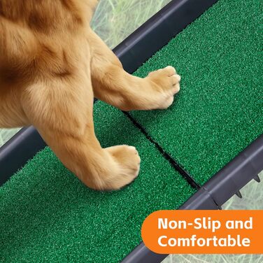 Рампа для собак у машину, вантажівку, SUV: трав'яна підкладка, 155 см, антиковзаюча, для великих собак