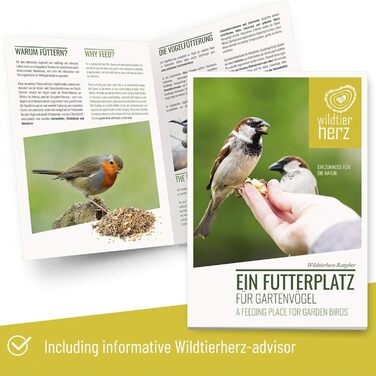 Станція для підгодівлі птахів wildtier herz Premium 235 см, метал, чорна, комплект: годівниці для зерна, арахісу, піддон та тримач для кульок синиць