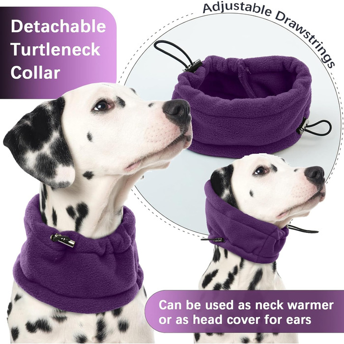 Пуловер для собак, тепла куртка з флісу, костюм для середніх собак, костюм-комбінезон з ніжками, пуловер для собак, теплий халат з флісу, костюм для собак Hunter Fleece (Хакі, фіолетовий)
