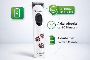 Тример для лап собак Aesculap Exacta, акумуляторна машинка для стрижки з Li-Ion батареєю та сумкою