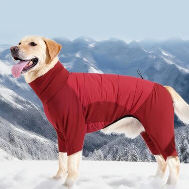 Зимовий одяг для собак: теплий водонепроникний куртка з високим коміром для маленьких, середніх та великих собак (червоний L)