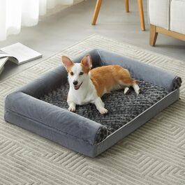 COZYCOIL ортопедичне ліжко для собак з антиковзкою основою, водонепроникним чохлом, знімною U-подібною подушкою, м'яке диван-лежак 71x58x16 см