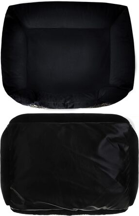 NELKE Розкішне ліжко для собак Glamour-стиль. Чорне ліжко-софа з золотими крилами для маленьких та середніх собак. Знімний, washable (можливість прання)