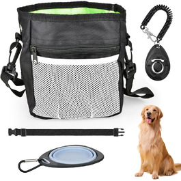 Сумка для ласощів для собак CONLI з портативним мискою та клікером для тренувань, диспенсер для пакетів, аксесуар для дресирування