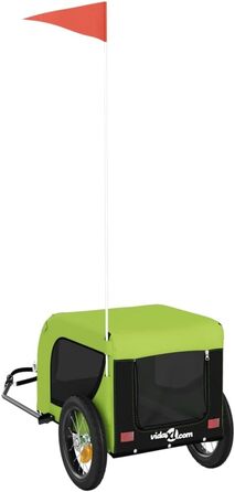 SECOLI Причіп для собак, візок для собак, бугі для собак з відбивачем. Причіп для велосипеда для собак до 30 кг, зелений, 124 x 53 x 53 см