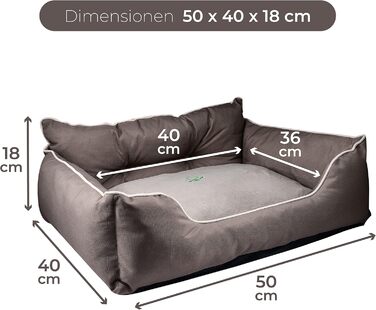 Ліжко для собак Benetton Pets, ергономічне, поліестер, коричневе, розмір S (50x40x18 см)