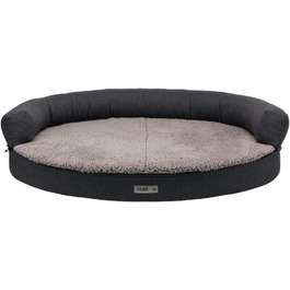 Ортопедичний диван для собак TRIXIE Vital Sofa Bendson, овальний, 75×60 см, темно-сірий/світло-сірий