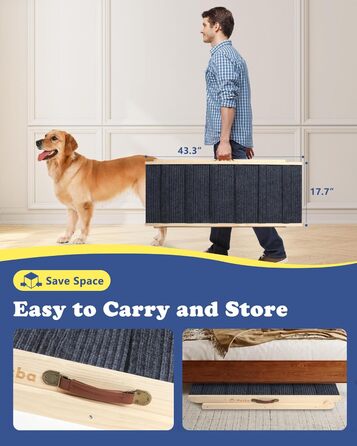 Рампа для собак та котів Hunderampe - складана, регульована, до 90 кг, 30-60 см