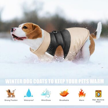 Водонепроникна куртка для собак Idepet: тепла та зручна на осінь/зиму (L, Хакі)