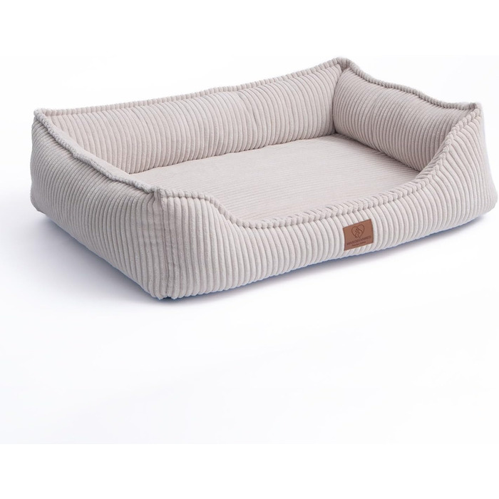 Ортопедичне собаче ліжко з корду, миється, з водонепроникним внутрішнім чохлом, для великих та середніх собак, бежеве (L)