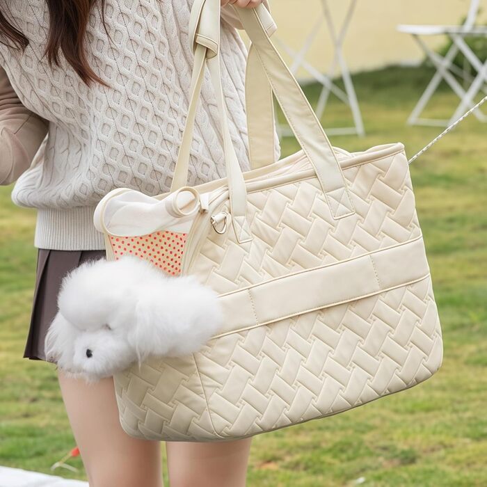 Транспортна сумка для собак та котів до 5 кг: дихаюча, складана переноска з ременем безпеки та кишенями, м'яка переноска для вигулу, подорожей, авто (41x30x18 см)