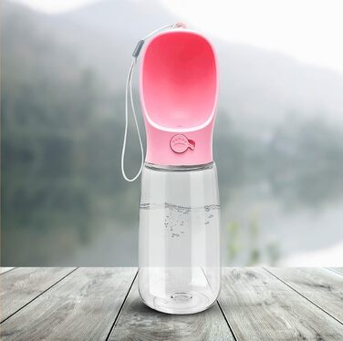 Портативна пляшка для води для собак M&JOutdoors, 540 мл, рожева