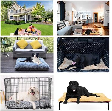 Лежанка для собак FANSU, м'яка, знімна та миється, жовта (XL, 95x65 см)