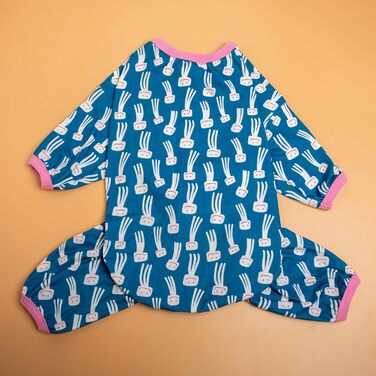 Піжама для собак LovinPet Pitbull, розмір M: блакитний піжамний костюм з принтом восьминога, зручний та легкий для великих собак