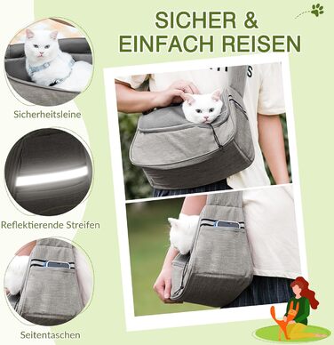 Сумка-переноска для собак та котів ALLSOPETS, сірого кольору, до 5 кг