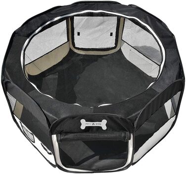 Вольєр для цуценят Melko 125x125x64 см, розкладний, чорний