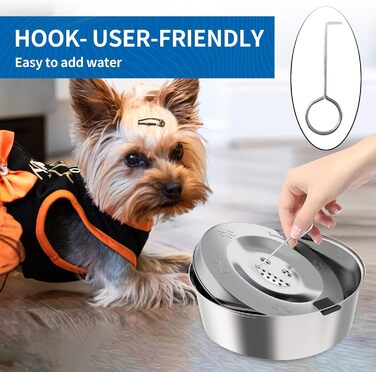 Нержавійна миска для собак 1L без розливання, повільне годування, для собак та котів маленьких та середніх порід