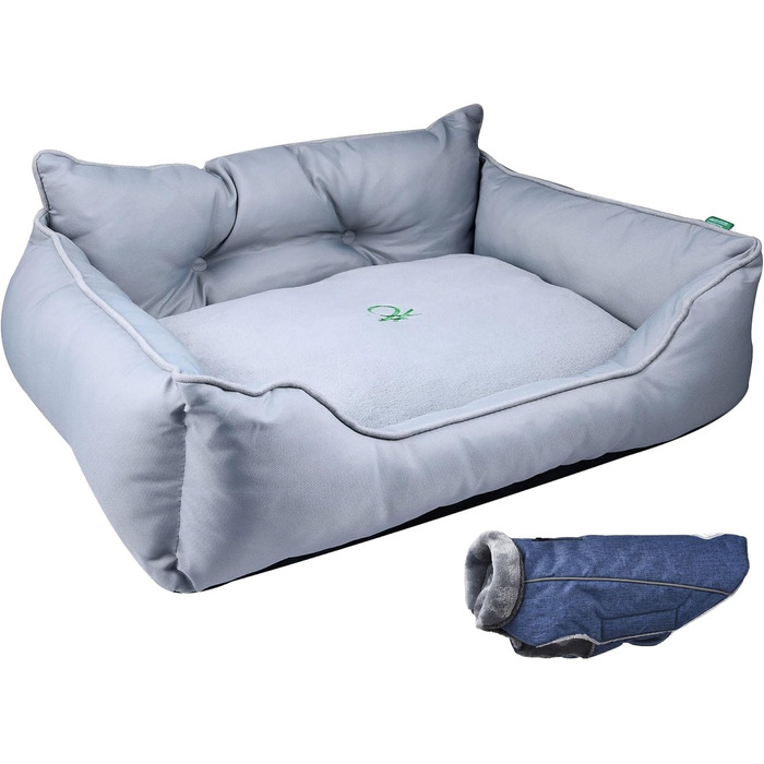 Benetton Hundebett для середніх собак, сірий, 90 см, ергономічне, з поліестеру, придатне для прання