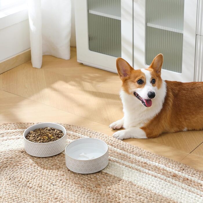 Миска для собак Malacasa з підставкою з горіхового дерева, 450 мл, подвійна миска для собак та котів, для корму та води, неслизька підставка, дизайн у формі п'ятипелюсткового клеверу та соти (1000 мл * 1, п'ятипелюстковий клевер)
