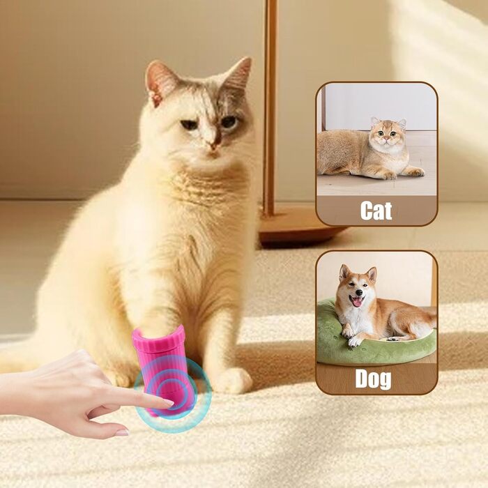 Автоматичний мийник лап для собак Duroecsain, електричний | Мийка лап для собак та котів USB, перезаряджувана (Рожевий)