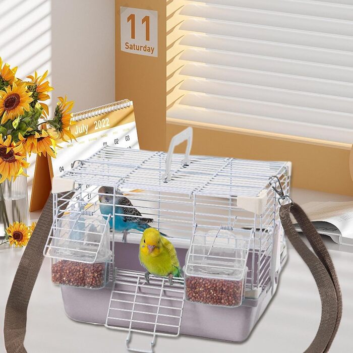 Транспортна переноска для птахів Vogeltransportbox - зручна та міцна переноска для хвилястих попугаїв, корел, та інших дрібних птахів (сіра)