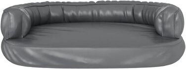 Крісло-ліжко для собак VidaXL, 75x53 см, штучна шкіра, сірий колір, ергономічне, комфортне