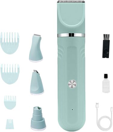 Набір для грумінгу собак 4-в-1 | Електрична машинка для догляду за шерстю для цуценят, котів, зелена