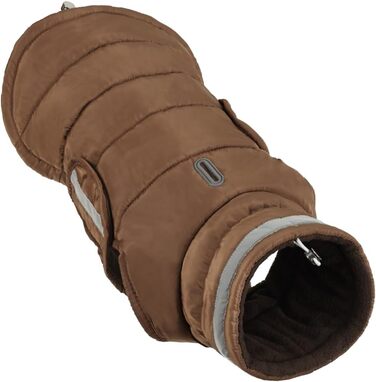 Зимовий теплий водонепроникний теплий зимовий одяг для собак, тепла куртка з флісовою підкладкою, жилет для цуценят з коміром з хутром, світловідбиваючий, на липучці (Колір: Коричневий, Розмір: M)