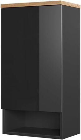 Шафа для ванної Vicco Eden, антрацит/дуб артісан, 40x77 см, меблі для ванної кімнати