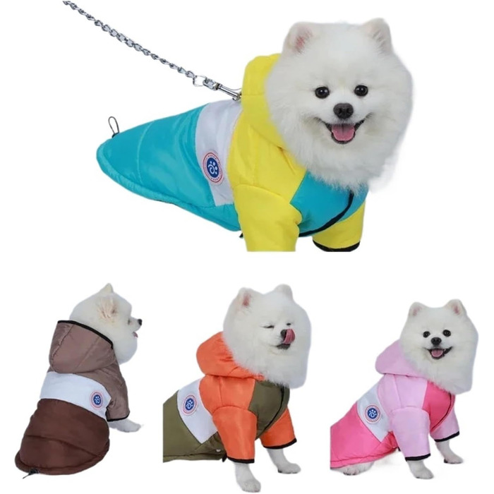 Зимова куртка для собак з бавовни, теплий одяг для цуценят, маленьких та середніх собак, котів, чихуахуа, бульдога, мальтізу (колір коричневий, розмір XL)