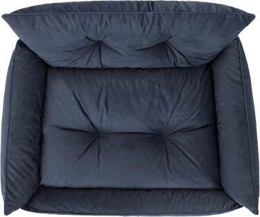 Собаче ліжко DOGGY XL 82x63 см, синє, ортопедичне ліжко-матрац для собак, лежак з прошивкою, диван для домашніх тварин