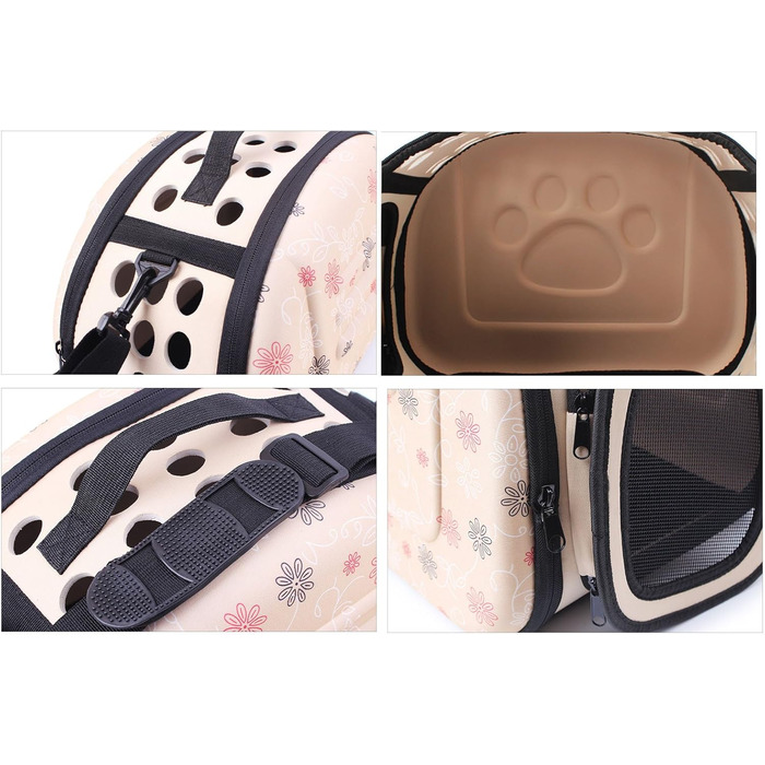 Транспортна переноска для собак та котів, комфортна, для подорожей на вулиці, середня, бежева