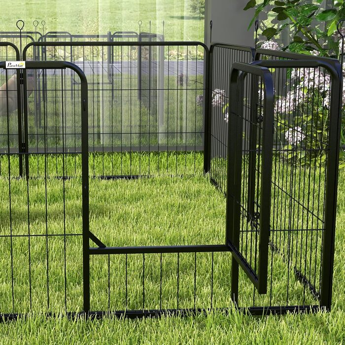 Клітка-загон для цуценят PawHut - металева, 80 x 60 см, чорна