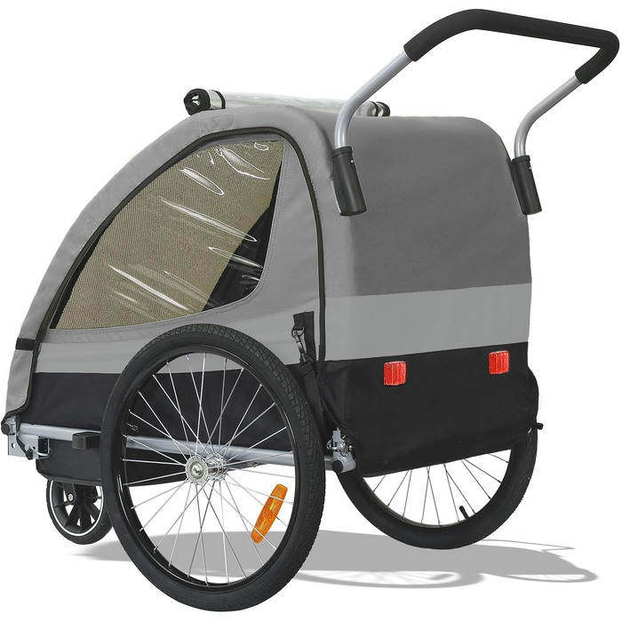 Дитячий причіп Tiggo 2-в-1 для велосипеда: причіп-велосипед, сірий, 50402