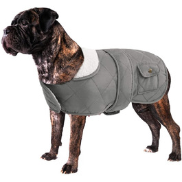 Теплий флісовий одяг для собак - куртка на блискавці, для маленьких та середніх порід, сірого кольору, розмір S