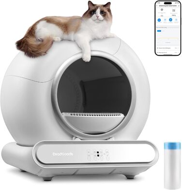 Автоматичний лоток для котів Katzenklo Selbstreinigend 65L з APP-керуванням, великий, для кількох котів, знімний контейнер для піску